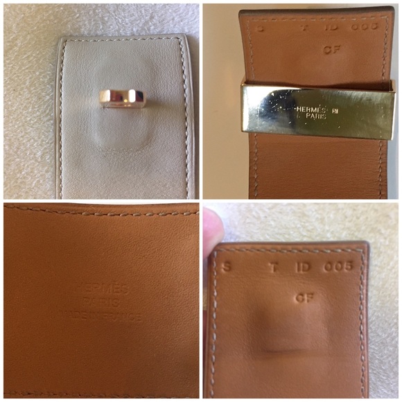 HERMÈS CDC Chalk + RoseGold Swift Leather Bracelet - Picture 7 of 8